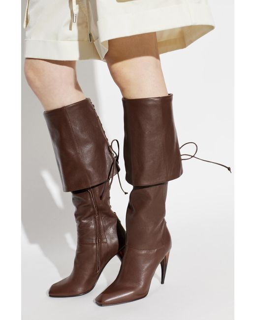 McQueen Brown Leather Heeled Boots