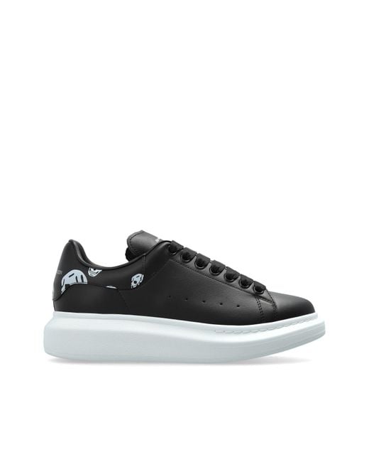 McQueen Black Leather Sports Shoes With Logo