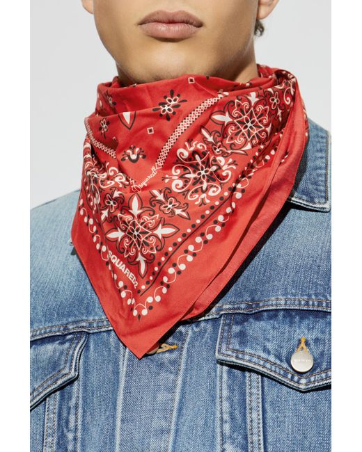 DSquared² Red Cotton Scarf for men