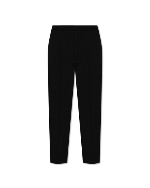 Officine Generale Black Trousers With Wool Finish for men