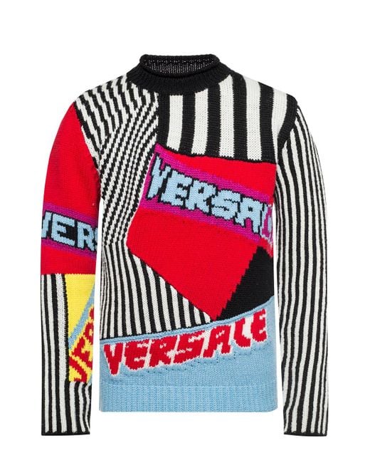 Versace Logo-jacquard Wool Sweater for Men - Save 49% - Lyst