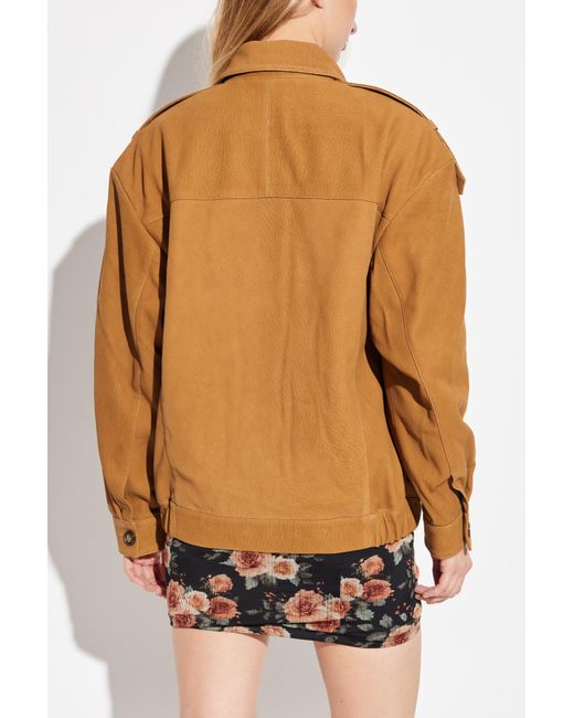 IRO Brown Leather Jacket 'Barrie'