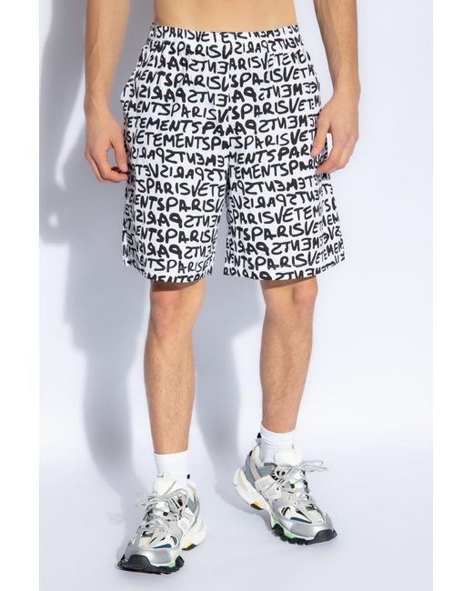Vetements White Shorts With Logo, for men