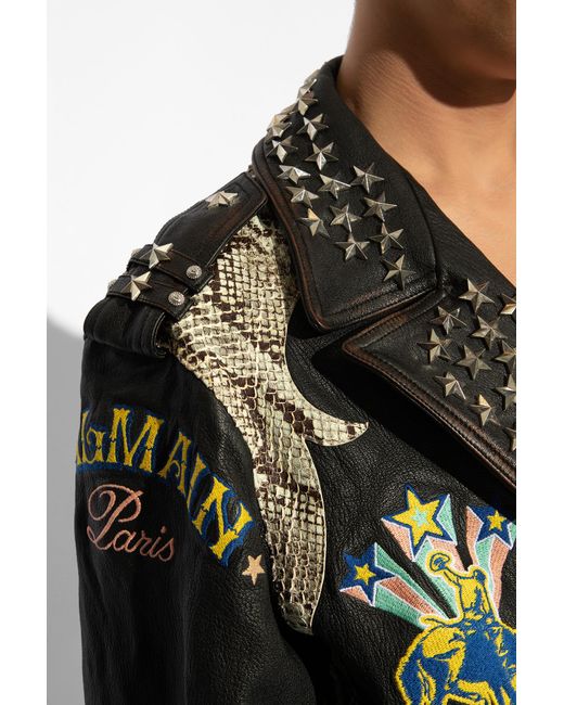 Balmain Biker Jacket in Black for Men | Lyst Balmain Biker Jacket in Black for Men | Lyst