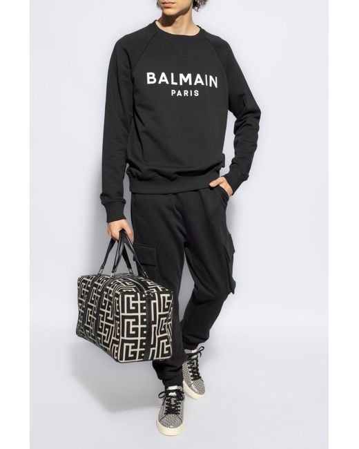 Balmain Black Cargo Sweatpants for men