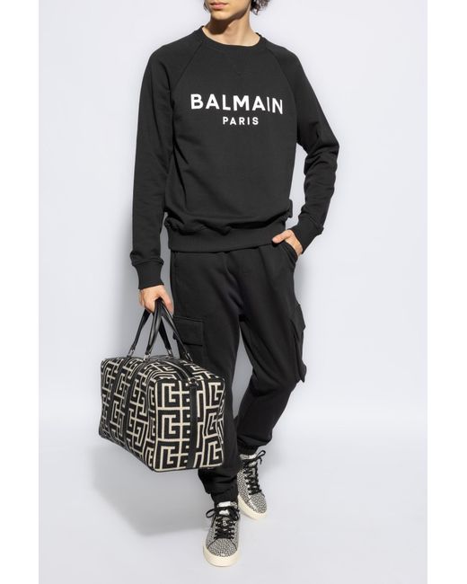 Balmain Black Cargo Sweatpants, for men