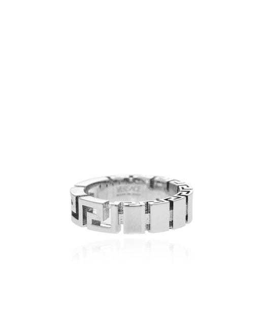 Versace Metallic Ring With A Characteristic Greek Pattern