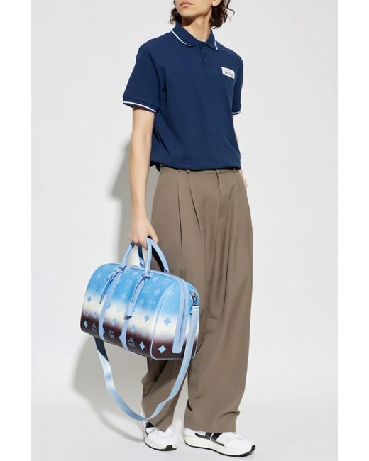 Versace Jeans Couture Blue Polo With Printed Logo for men