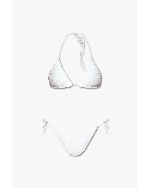 Oseree White Bikini With Sequins
