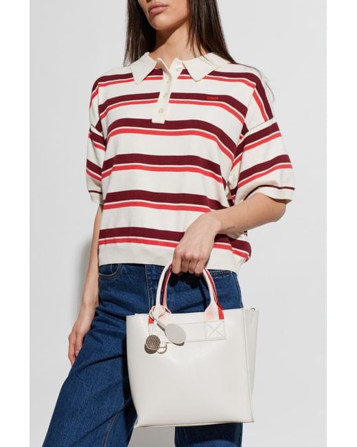Furla White Handbag "Divide Small"