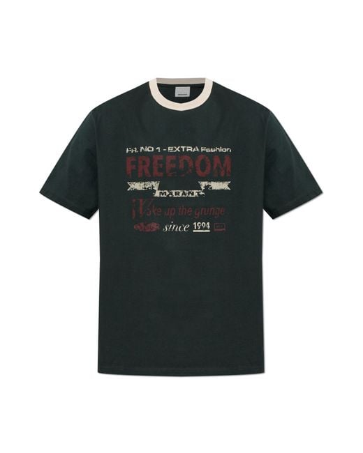 Isabel Marant Black T-Shirt "Hiroe" for men