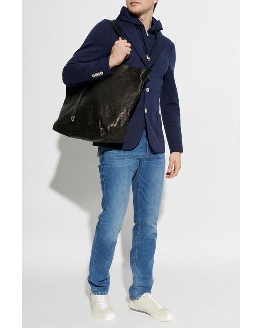 Eleventy Blue Jacket With A Detachable Hood for men