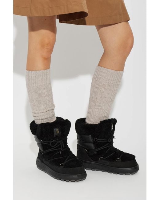 Bogner Black Leather Snow Boots 'Chamonix'