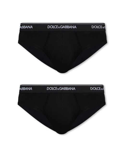 Dolce & Gabbana Black Logo Briefs 2-Pack for men