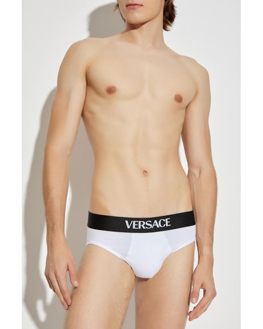 Versace White Two-Pack Of Cotton Briefs for men
