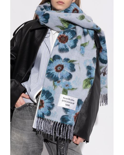 Acne Blue Wool Scarf