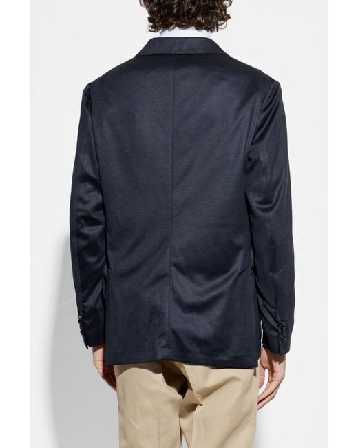 Brioni Blue Blazer With Check Pattern for men