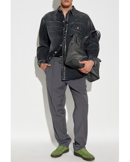 Moschino Men's Black Denim Shirt With Logo