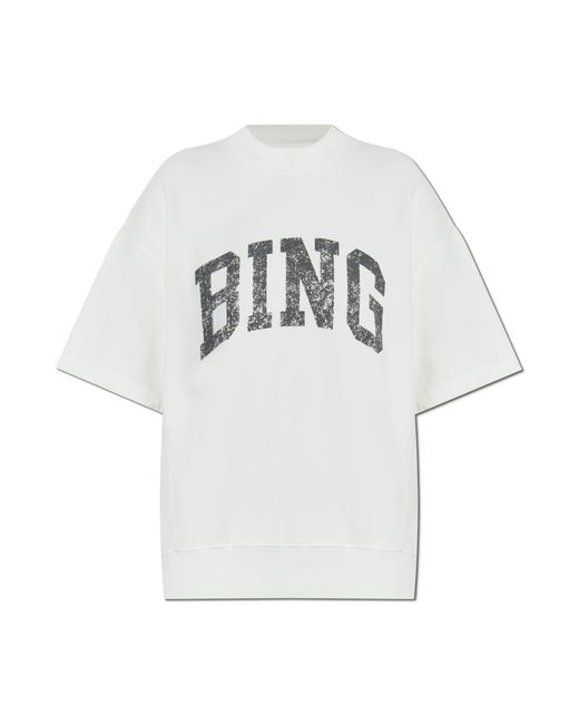 Anine Bing White "Jay" Short-Sleeved T-Shirt
