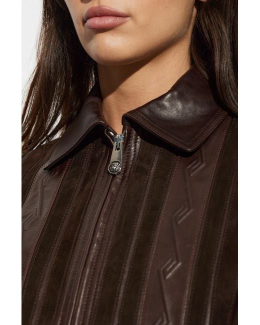 Versace Brown Leather Jacket