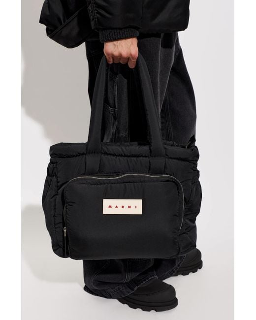 Marni Black Bag With Logo Patch for men