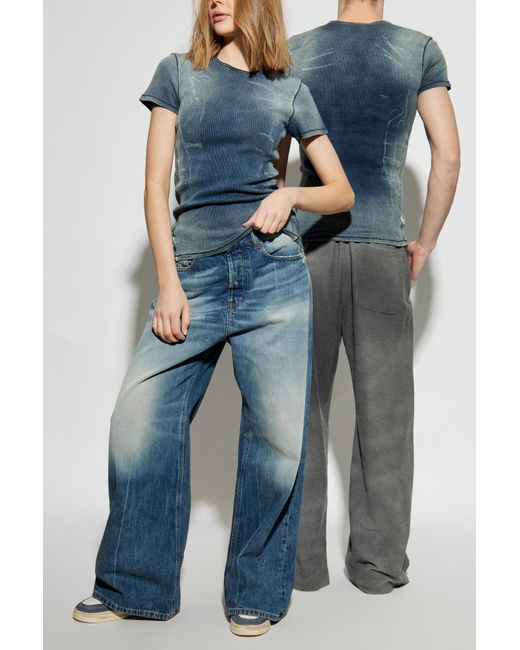 DIESEL Blue Ribbed Top T-Hans