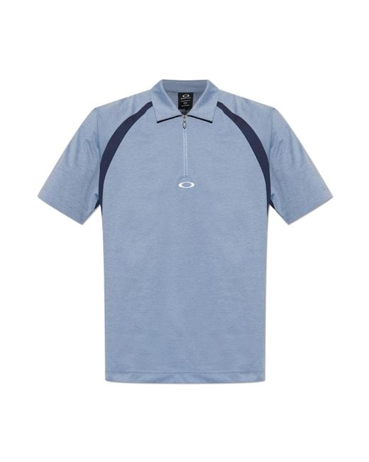 Oakley Blue Polo With Embroidered Logo for men