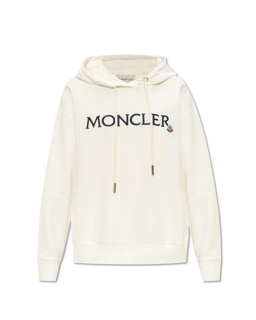 Moncler Natural Hoodie With Logo,