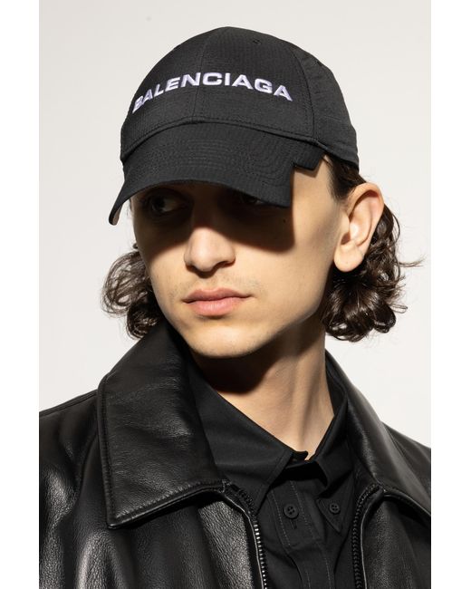 Balenciaga Black Baseball Cap for men
