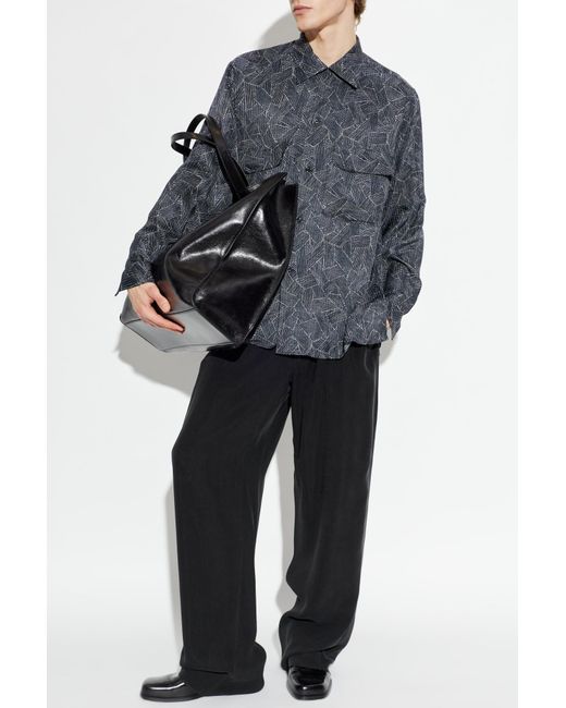 Giorgio Armani Gray Patterned Shirt With Pockets for men