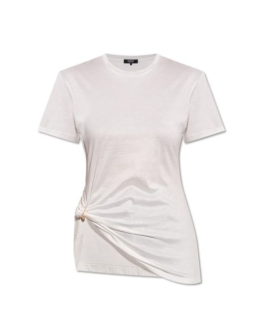 Versace White Top With A Decorative Safety Pin