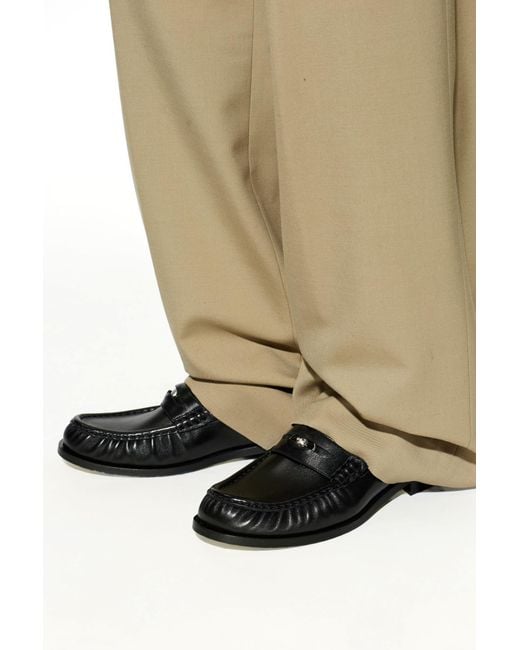 Burberry Black Leather 'Loafers' for men