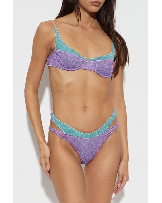 Oseree Purple Two-Piece Swimsuit With Lurex Thread