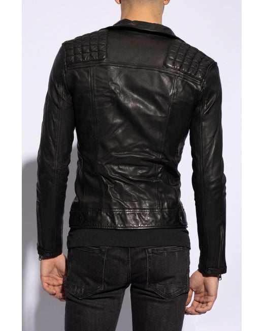 AllSaints Black ‘Conroy’ Leather Jacket for men