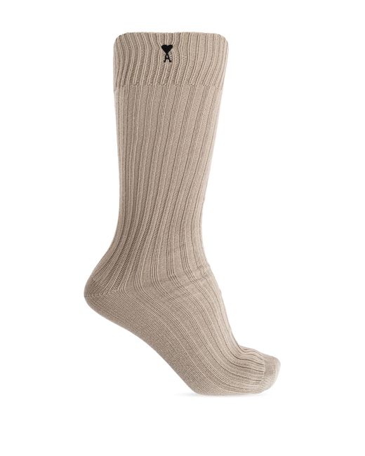 AMI Brown Cotton Socks