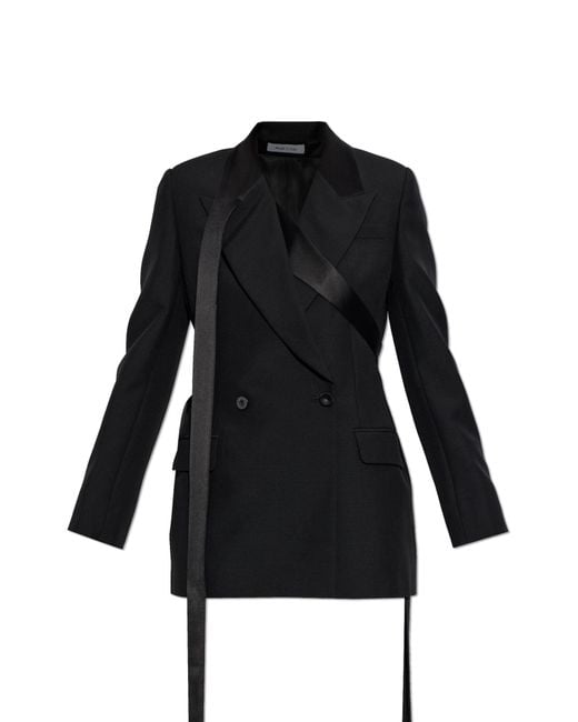 McQueen Black Wool Double-Breasted Blazer