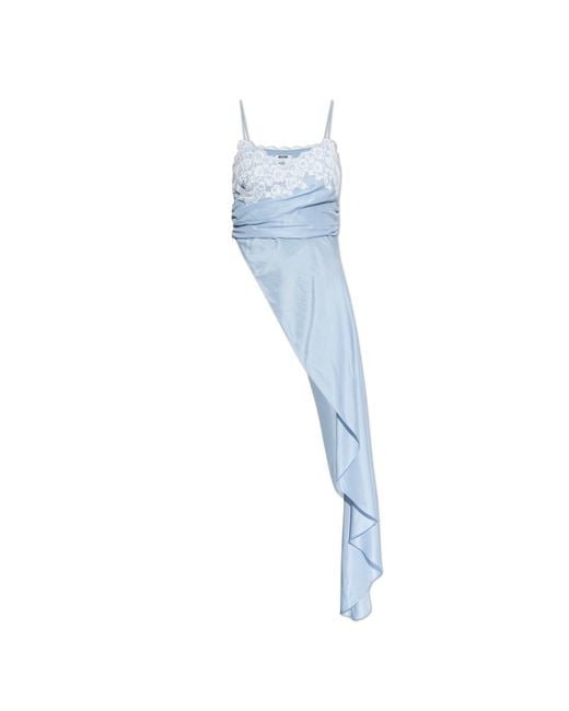 Moschino Blue Satin Asymmetric Top