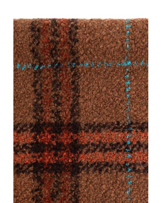 Burberry Brown Scarf With A Check Pattern