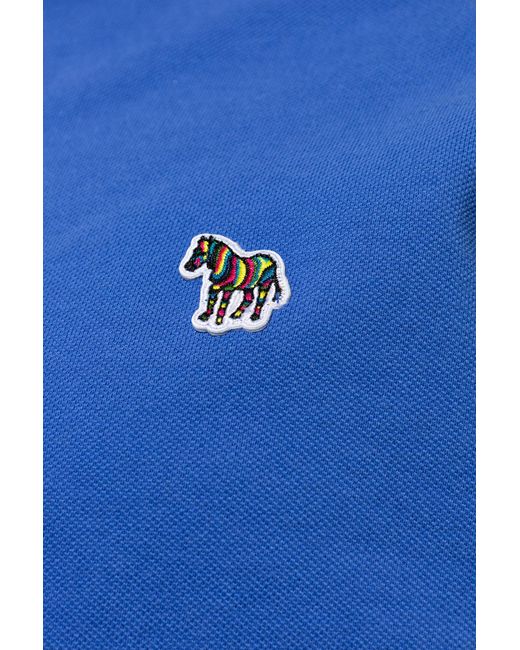 Paul Smith Blue Polo With Patch for men