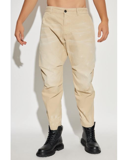 DSquared² Natural Trousers With A Stains Effect for men