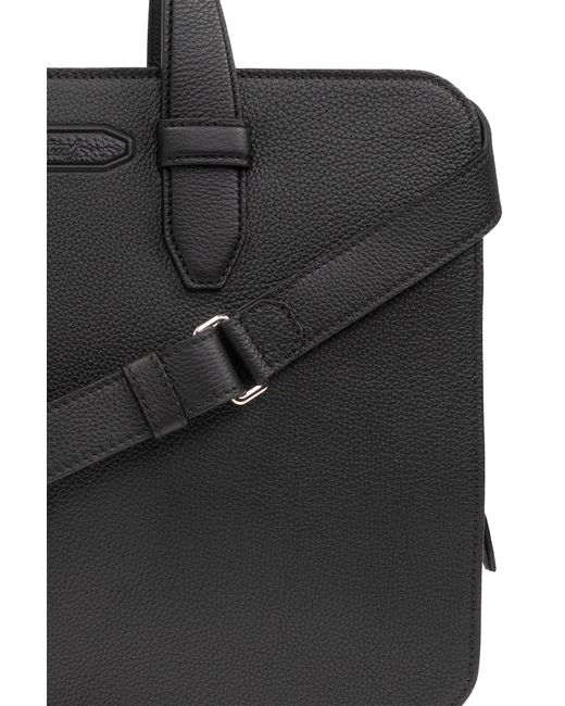 Brioni Black Handheld Document Bag for men