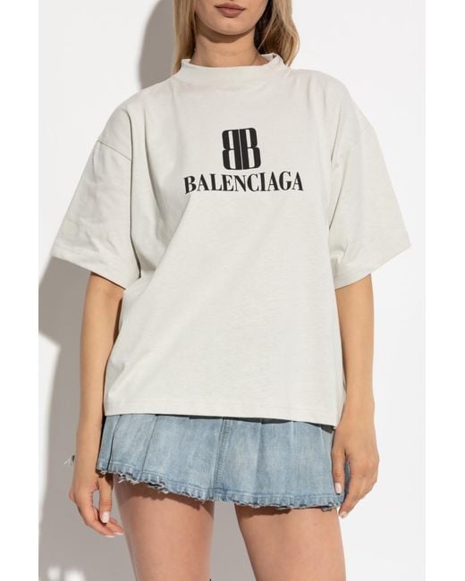 Balenciaga Black T-Shirt With Printed Logo