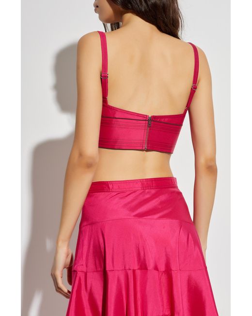 Tory Burch Red Short Spaghetti Strap Top