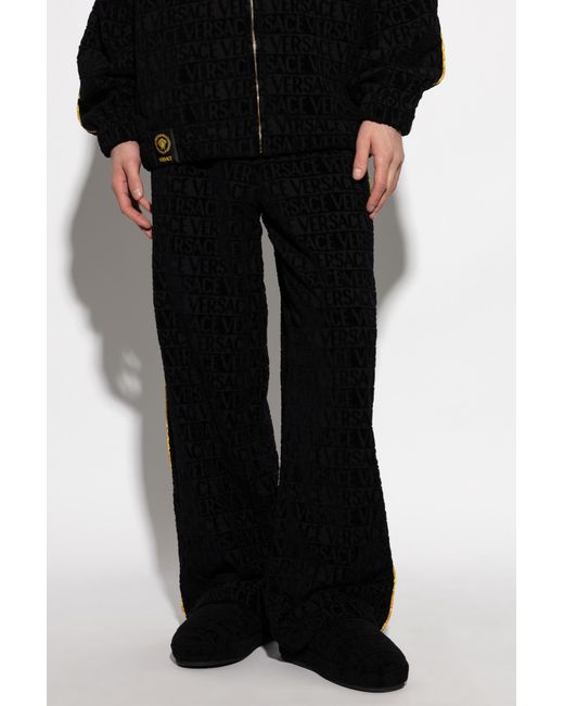 Versace Black Pants With Logo