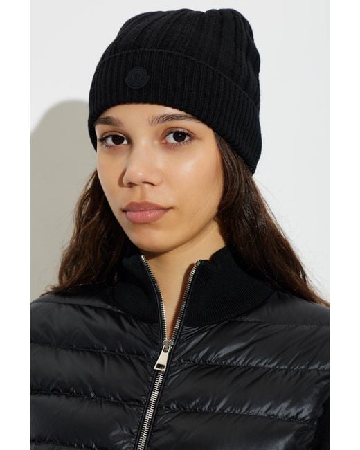 Moncler Black Wool Beanie