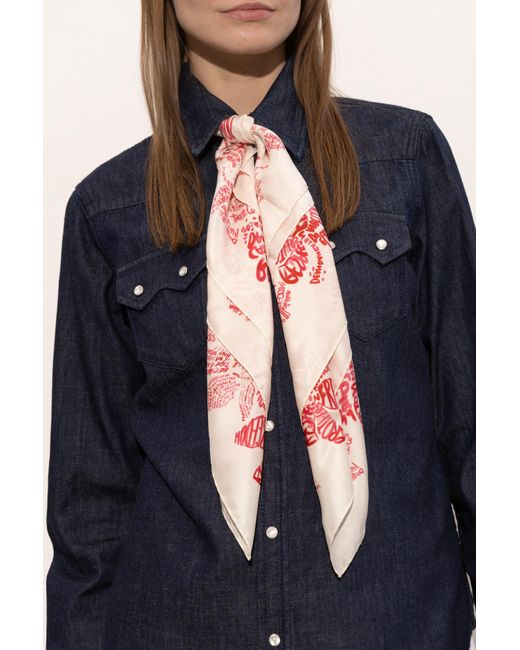 DSquared² Pink Silk Scarf