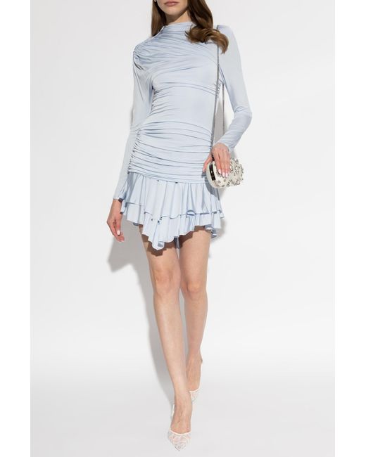 Self-Portrait White Short Dress With Draping