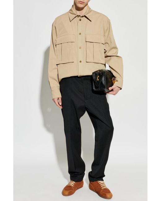 Balmain Natural Shirt With Pockets for men