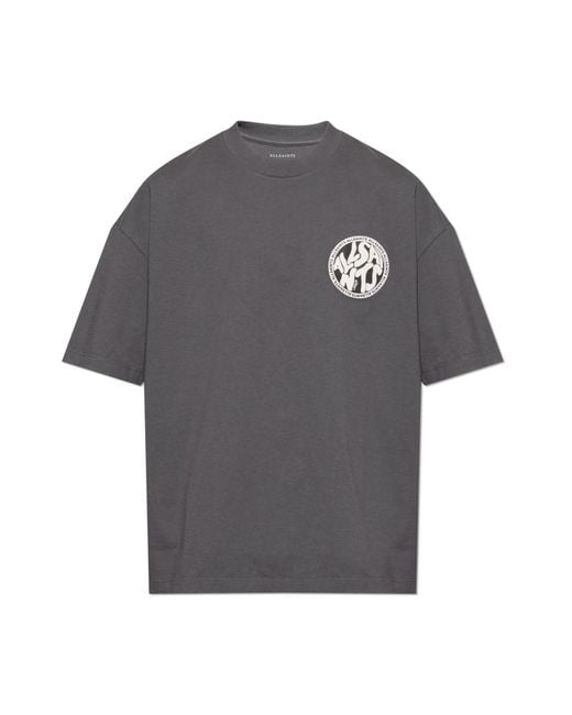 AllSaints Gray T-Shirt "Distortion" for men