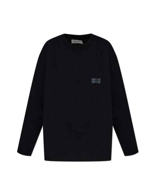 American Vintage Blue Long Sleeve T-Shirt